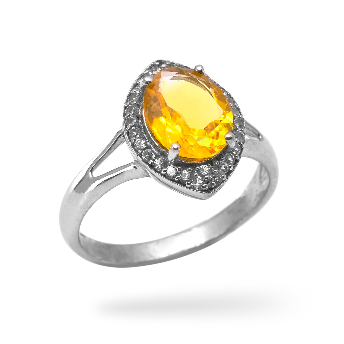 Bague citrine, topaze argent Catherina